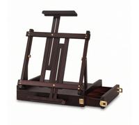 Generic Folding Easel Wooden Tabletop Easel Painting Stand Sketch Box with Adjustable Front Support and Top Holder Beech Wood Portable Organizer Suitable for, Black Walnut