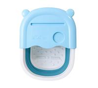 Generic Folding Foot Bath Tub with Massage Large Foot Wash Basin with Sturdy Handle Multifunctional Bath Bucket Made of PP T, Blue