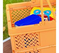 Generic Folding Picnic Basket, Stylish and Portable, Collapsible Design for Outdoor Use, Safe Plastic Material, 1 Unit (Orange)