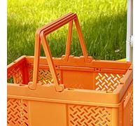 Generic Folding Picnic Basket, Stylish and Portable, Collapsible Design for Outdoor Use, Safe Plastic Material, 1 Unit (Orange)