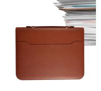 Generic Folio Document Case - Expandable PU Leather File Folder, Expandable File Folder A4 | Multifunctional File Binder with Zipper, Legal Lock Holder, Holder for