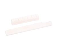 Generic Folk Acoustic Guitar Pure Cow Bone Nut Saddle Set Strong Strings Gear Shape for Acoustic Guitarists White Size: Nut:1.7x0.2x0.4in Saddle:2.8x0.1x0.4in Fit for High-end Folk Guitarists