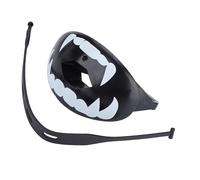 Generic Food Grade TPR Mouthguard Teeth Protector for Boxing Football Rugby Impact Distribution Design Comfortable Fit Shock Resistant for Sports (White Teeth on Black Background)