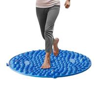 Generic Foot Massage Mat, 13.78in Diameter, Blue, Round, Silicone, Muscle Relaxation, Plantar Relief, Slow Running Reflexology