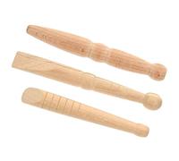 Generic Foot Reflexology Wooden Massage Stick Set 3Pcs Natural Wood Acupressure Tools for Stress Relief and Management