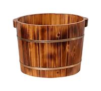 Generic Footbath Portable Wooden Basin Tub with Point Design Pedicure Barrel and Double Handle Suitable for Sauna Outdoor Home Use, L