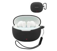 Generic for Edifier X5 Pro Case Cover, Protective Silicone Skin Accessories with Keychain for Women Men for Edifier X5 Pro Charging Case, Front LED Visible, Black