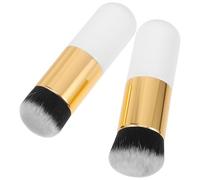 Generic Foundation Makeup Brushes Set No Shedding 2pcs with High-density Artificial Fiber and Handles Comfortable to Use for Blending Liquid and Cream Cosmetics on Face