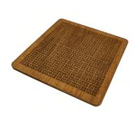 Generic Fractal Tray Puzzle Wooden Irregular Design Brain Teasers for Adults Elegant Home Decor 12x12x0.6cm (Dark Brown)