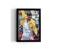 Generic Freddie Mercury 'We Will Rock You' Pop Wall Art Print - A5 Framed - 21 x 16 cms