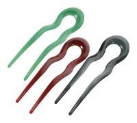 Generic French Hair Pins and Head Decoration on Special Occasions 3pcs U Shaped Elegant and Simple Decorative Hair Forks Made of PC Material for Buns for Daily Wear