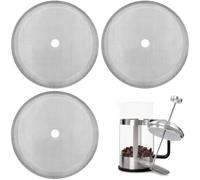 Generic French Press Replacement Filter Mesh Screen Coffee French Press Filters 4 Inch Stainless Steel Reusable Mesh Filter for 8 Cup/ 34 OZ/ 1000 ml Coffee Tea Makers (3 Packs) - Gray