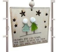 Generic Friendship Sea Glass Ornament, Handmade Hanging Ornaments for Christmas Tree & Window, Send Your Love and Gratitude