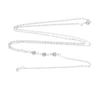 Generic Front and Rear Crystal Necklace for Women with Silver Copper Chain, Elegant Tassel Design and Fine Refinement, for Wedding or Daily Use, Unique Body Dress Accessory