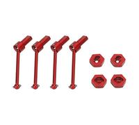 Generic Front and Rear Drive Shaft Durable Aluminum Alloy CVD for Latrax Teton 1/18 RC Car Efficient Drivetrain 4 Units (Red)