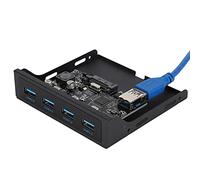 Generic Front Floppy Bay Adapter with PCI-E to 4xUSB 3.0 Card for Computer Upgrades Black