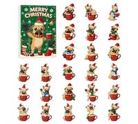 Generic Fun Golden Retriever Advent Calendar 2025, 24Pcs 2D Acrylic Festive Dog Ornaments, Adorable Collectible Decorations for Pet Lovers Parents and Families