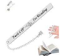 Generic Funny Bookmark for Women Men Graduation Gifts,Fu*k Off I'm Reading Bookmark,Funny Stainless Steel Bookmark with Tassels,Reading Gifts for Book Club Bookworm Book Lover Daughter Son Students