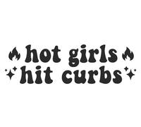 Generic Funny Hot Girls Hit Curbs Vinyl Car Sticker Waterproof Bumper Decal | UV & Weather Resistant Easy Peel & Stick Application Precision Die-Cut Edges Multi-Surface Vehicle Use Resists Fade & Peeling