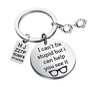 Generic Funny Optometrist Keychain - I Can't Fix Stupid But I Can Help You See It - Silver, Black - Unisex Adults - Eye Doctors, Humorous Professionals
