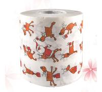 Generic Funny Printed Toilet Paper Roll with Cartoon Elk Design, Double-Layer Paper Material, Non-Faded Printing and Not Easily Torn for Christmas Theme Bathroom Use