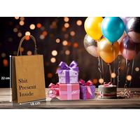 Generic Funny Rude Gift Bag with Printed Text, 22 cm x 18 cm - Brown - Secret Santa - Joke