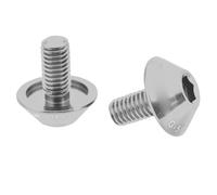 Generic G-510 2Pcs M5 * 12mm Bike Bottle Cage Holder Bracket Screw Bolts, Durable Aluminum Alloy Screws for Bright Colored Bike Decor, for Mountain Road Bikes, Red (Silver)