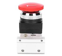 Generic G1/8 Pneumatic Mechanical Valve Red Push Button Switch Compact & Lightweight for Mechanical Equipment - Aluminum Alloy