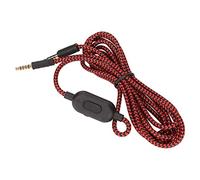 Generic G433 G Pro X Headphone Cable Durable Red Black Replacement Cord with Volume Control for Gaming Compatible with PC 6.5ft Nylon Weaved Wire
