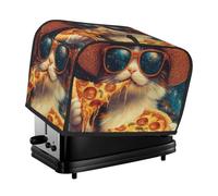 Generic Galaxy Pizza Cat Print 2 Slice Toaster Cover, Dustproof Kitchen Machine Covers Fits Most Standard Toaster, Bread Maker Protector