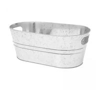 Generic Galvanized Bucket Galvanized Beverage Tub Large Galvanized Steel Metal Oval Tub Beer Bucket Drinks Buckets for Parties,Beverage Party,Chilling Beer (15L-2pcs)