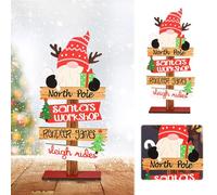 Generic Garden Statues Outdoor Large Christmas Decoration Greeting Wooden Desktop Decorations Old Snowman Wooden Ornaments for Garden Bulk (A, 22x10 cm)