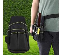 Generic Garden Tool Waist Bag Heavy-Duty Oxford Fabric Multi-Function Tool Organizer for Garden Yard Farm Work 27.5x14cm Black 1 Piece