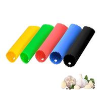 Generic Garlic Peeler, 5 Pcs Silicone Garlic Roller Peeling Tube, Easy Useful Kitchen Tools (Red, Yellow, Green, Blue, Black)