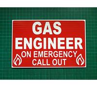 GENERIC GAS ENGINEER ON emergency call out DASHCARD Leak pipe boiler hot water oven GAS SAFE CALL OUT (Red)