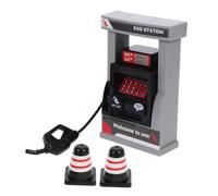 Generic Gas Pump Set Gas Station Simulation Playset with Traffic Cones Early Education for Boys DIY Station Building Fun Interactive Role Play Experience