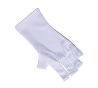 Generic Gel Manicure Gloves, UV Protection Gloves, High Elasticity Polyester Fabric UV Light for Manicure, Comfortable, Skin Friendly and Breathable (White Short)