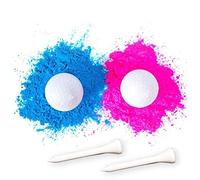 Generic Gender Reveal Golf Ball Set Vibrant Blue Pink Smoke Effect, Perfect Expecting Parents, 2 Balls 2 Tees