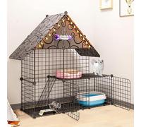 Generic Generic 3-Tier Cat Playpen - Indoor & Outdoor Cat Enclosure with Door for Small Animals
