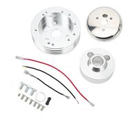 Generic Generic Steering Wheel Hub Adapter Polished Strong Bearing Capacity for Flaming River, Ididit, Simple Install for Auto Enthusiasts Aluminum Billet Silver (B) (A)