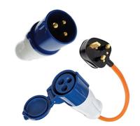 Generic Genuine 16A 230V 3 Pin In-Line Caravan Plug & Mains converter (caravan hook-up lead with 3-pin UK plug) - Lichfield Trailer Centre