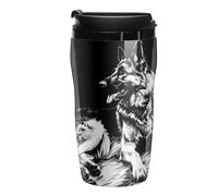 Generic German Shepherd Coffee Mug Insulated Travel Tumbler with Lid, Double Wall Cup, 8oz/12oz, Plastic, Round Travel Mug, Reusable, Home, Travel