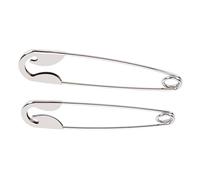Generic Giant Safety Pin Hair Clip, Oversized Metal Hair Accessory, Perfect for Vintage Hairstyles, Silver, Set of 2 (2pcs)