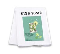 Generic Gin And Tonic Lover Kitchen Cloth Cocktail Recipe Dishes Towel Bachelorette Party Gift Cocktail Lover Gift (Gin And Tonic Towel)