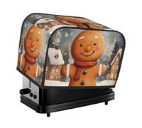 Generic Gingerbread Christmas Print 2 Slice Toaster Cover, Dustproof Kitchen Machine Covers Fits Most Standard Toaster, Small Kitchen Appliance, Bread Maker Protector