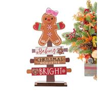 Generic Gingerbread Christmas Sign | Decorative Sign for Table | Christmas Table Decorations, Rustic Wood Sign, 22x12cm/8.66x4.72 inches