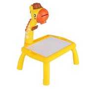 Generic Giraffe Projection Drawing Board for Kids, Erasable Doodle Writing Tablet with Music & LED Light, Educational Art Painting Toy for Toddlers (S Giraffe Yellow)