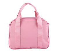 Generic Girls Ballet Shoulder Bag Embroidered Design for Kids Dance Sports Use with Satin Lining Pink Black 30x12x22cm (Pink)