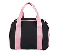 Generic Girls Ballet Shoulder Bag Embroidered Design for Kids Dance Sports Use with Satin Lining Pink Black 30x12x22cm (Black)