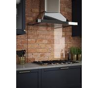 Generic Glass Kitchen Splashback with Brushed, Clear Glass, 900 x 750 x 6mm | Includes fixing kit with pre-drilled holes for hassle-free wall mounting, a 5-year guarantee, and splash protection.